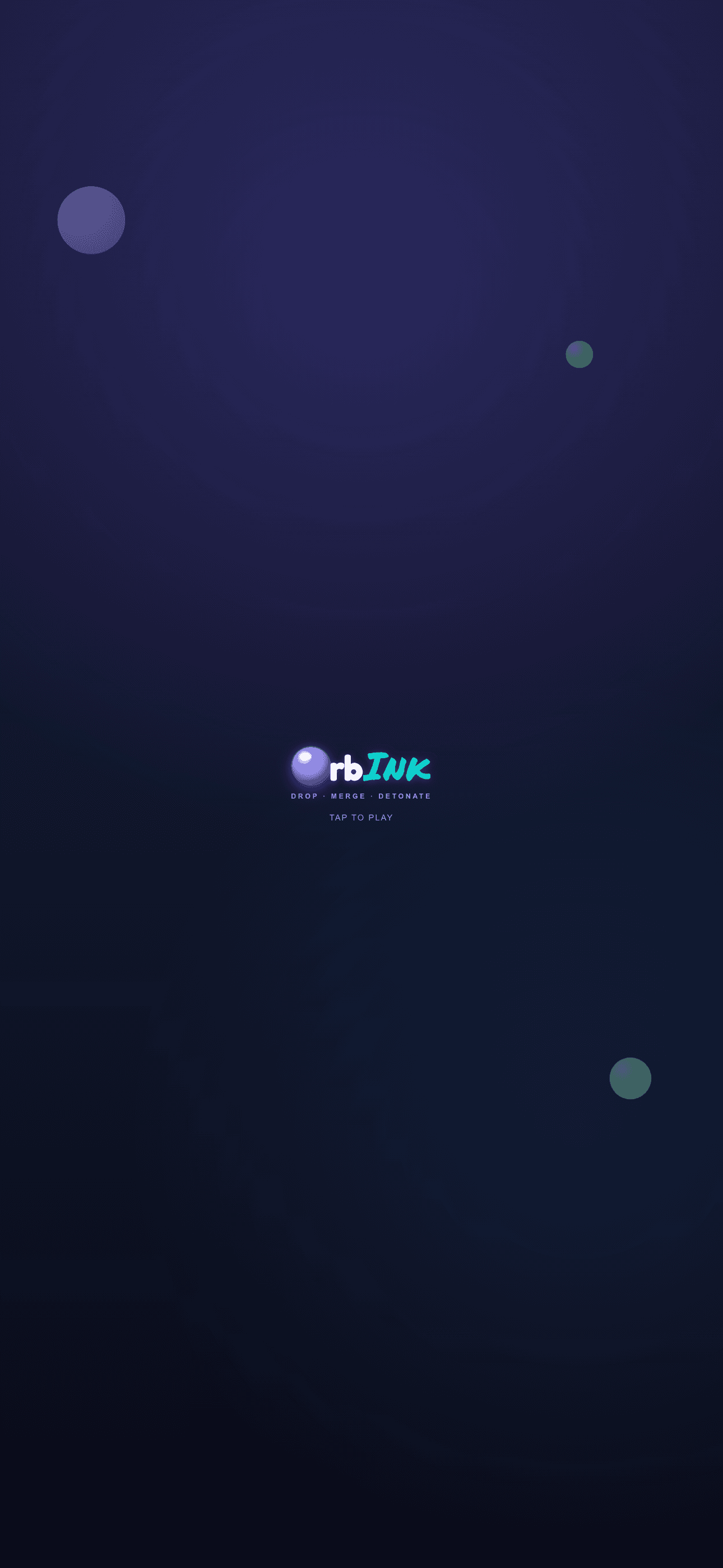 Orb Ink splash screen with tap to play
